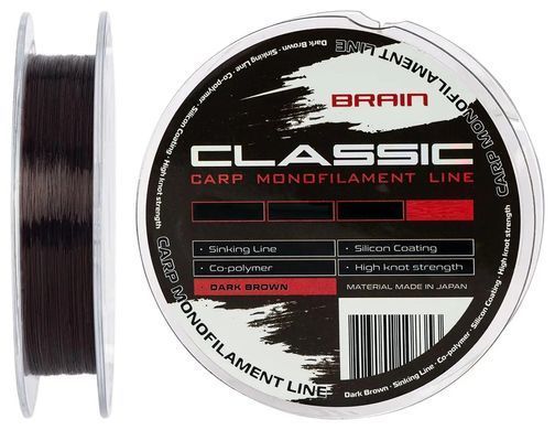Волосінь Brain Classic Carp Line 300м/0.25мм/15lb/6.6кг (1858-81-01)