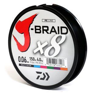 Шнур Daiwa J-Braid 8X 150м/4.0кг/0.06мм/#0.6 (12755-006)