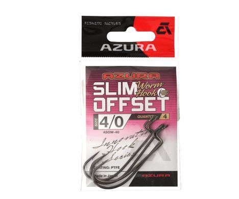 Гачок Azura Slim Offset Worm Hook #4/0 (ASOW-40)