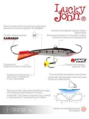 Балансир Lucky John Classic 7 12HRT/7см/блістер (81701-12HRT)