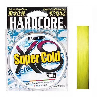 Шнур Duel Hardcore Super Cold 8X 200м/5.8кг/0.13мм; #0.6 (H4479-Y)