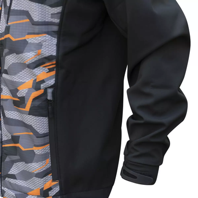 Куртка Viverra Softshell Infinity Hoody Black Camo Orange M (РБ-2239058)