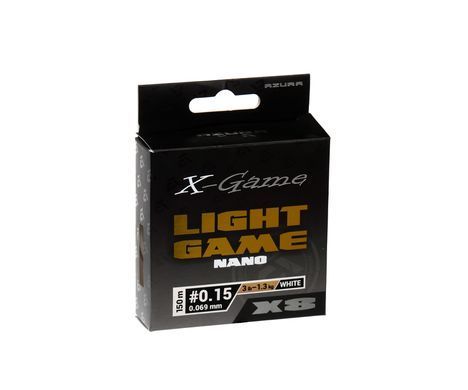 Шнур Azura X-Game Light Game Nano X8 150м/0.069мм/#0.15/1.3кг/3lb (XLN8-015)