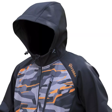 Куртка Viverra Softshell Infinity Hoody Black Camo Orange S (РБ-2239057)