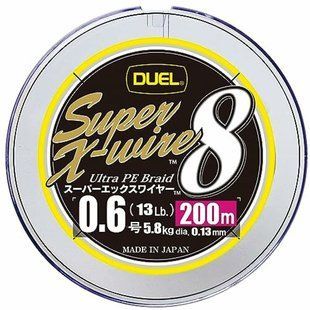 Шнур Duel Super X-Wire 8X 200м/5.8кг/0.13мм; #0.6 (H3606N-5CR)