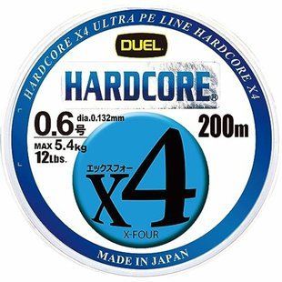 Шнур Duel Hardcore 4X 200м/5.4кг/0.132мм; #0.6 (H3245N-5CBL)