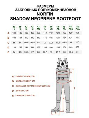 Вейдерси Norfin Shadow Neoprene Bootfoot р.42-M (83500-42-M)