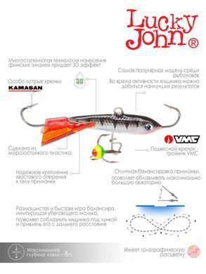 Балансир Lucky John Classic 5 12HRT/5см/блистер (81501-12HRT)